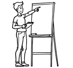Teacher at Chalkboard