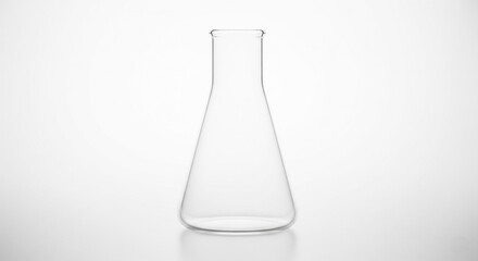 Erlenmeyer flask on clean white background