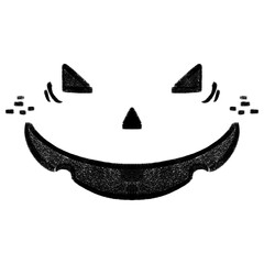 Spooky Halloween Pumpkin Face Element Hand Drawn Doodle Illustration.