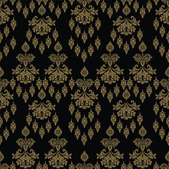 Thai pattern style texture on black background for fabric and background.