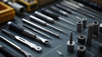 Precision Metal Tools: Dark Moody Industrial Style
