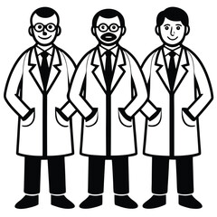 Fototapeta premium Medical Team: Isolated Figurines of Doctors in Lab Coats