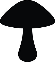 mushroom icon black silhouette vector illustration on transparent background
