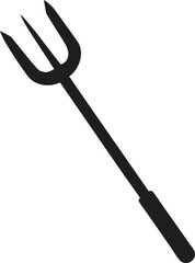 Naklejka premium pitchfork icon black silhouette vector illustration on transparent background 