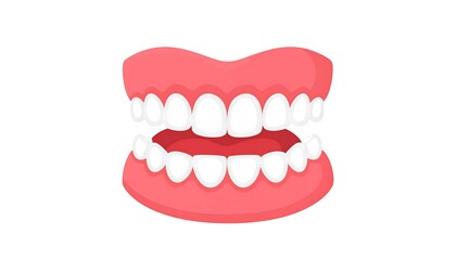 Illustration of healthy teeth and gums for dental care and hygiene concepts