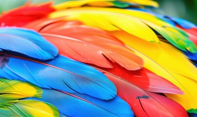 Vibrant feathers displaying bold color and soft texture for visual impact