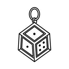 dice keychain vector illustration