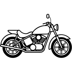 Fototapeta premium Modern Line Motorbike Flat View 