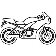 Fototapeta premium Modern Line Motorbike Flat View 