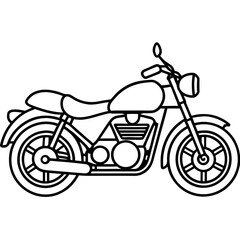 Obraz premium Modern Line Motorbike Flat View 