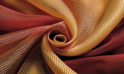 Woven fabric abstract with warm tones and subtle pattern folds