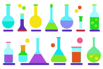 set of laboratory glassware