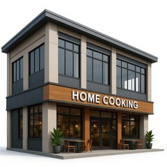 Obraz premium Contemporary Building Design for Home Cooking Restaurant Concept