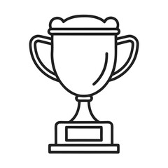 Simple Black and White Line Drawing of a Trophy for a Winner or Competition