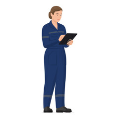 Female technician using a digital tablet