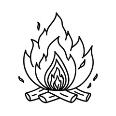 vector campfire illustration hand drawn bonfire