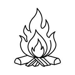 vector campfire illustration hand drawn bonfire