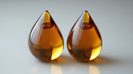 Pair of teardrop shapes reflecting light