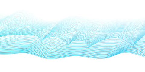 Abstract minimal dynamic flowing frequency equalizer wave vector line isolated flow stripe blue music and speed line beautiful digital gradient texture line background.	
