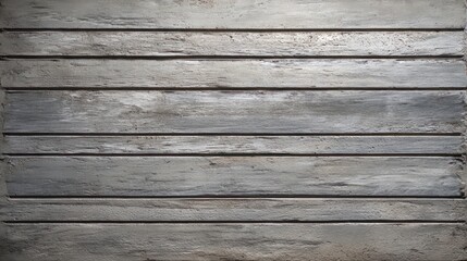 Obraz premium Grey wall surface with horizontal wooden planks providing a simple textured backdrop