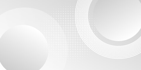 White geometric abstract background overlap layer on bright space with lines effect decoration. Modern graphic design element circles style concept for banner.