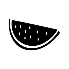 silhouette slice watermelon black vector