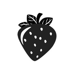 strawberry on white background silhouette illustration