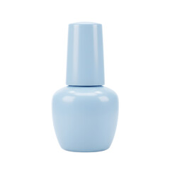 A bottle of blue nail polish isolated on white background