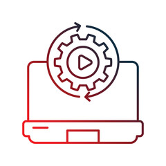 automation gradient outline icon with white background vector stock illustration