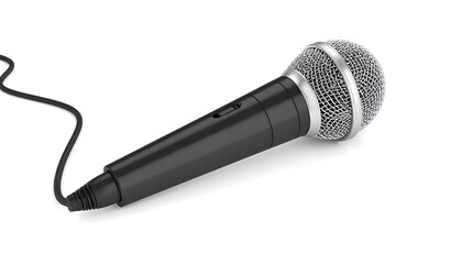 3D rendering of a black microphone