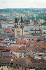 Naklejka premium Panorama of Wuerzburg opening from Marienberg castle, Germany