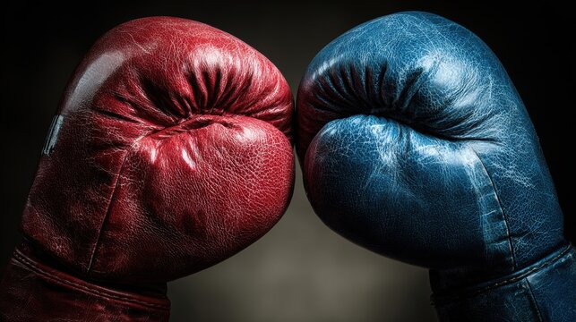 Stunning photo of boxing Gloves Faceoff.