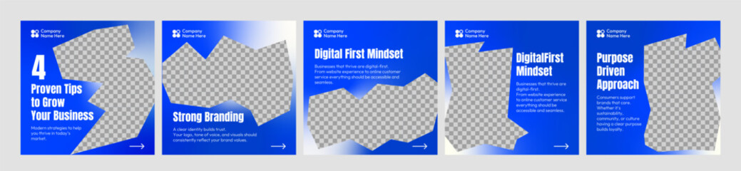 Social media carousel post template. Business Instagram and facebook square post template. Instagram tips post collection tutorial, tip, trick, quick tips, layout template design, modern, gradient