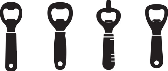 Bottle Opener Icon Set Vector EPS
