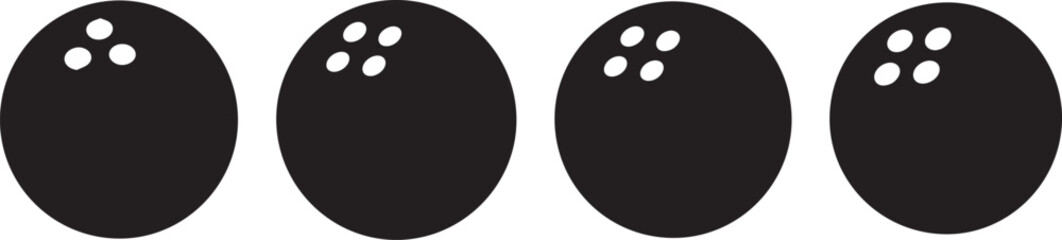 Fototapeta premium Bowling Ball Icon Set Vector EPS