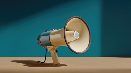 Megaphone on a dark surface with dramatic side lighting, creating a bold and impactful visual statement.