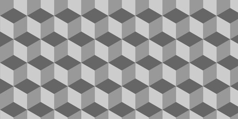 Abstract square black grid tiles cubic shape backdrop texture. cube geometric wall and floor vector diamond hexagon triangle wallpaper background.	