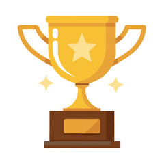 Shiny Golden Trophy Featuring a Star Emblem Symbolizing Victory and Achievement Acknowledging Excellence