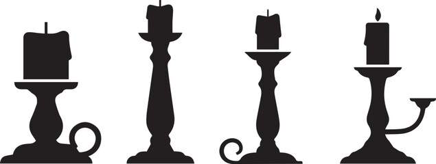 Candle Stand Icon Set Vector EPS