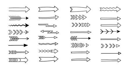 Collection of hand-drawn arrow designs.