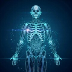 Futuristic Medical Scan of Human Anatomy in a Polygonal Style