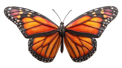 Vibrant orange monarch butterfly