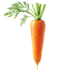 Fresh Orange Carrot with Green Top Isolated on White Background