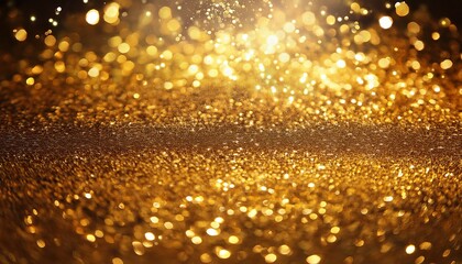 a shimmering gold glitter background sparkles with tiny flecks of light creating a luxurious and festive atmosphere perfect for celebrations or design projects