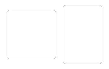 角丸正方形と長方形の透明な薄い硝子の板　フレーム 　グラフィック素材　セット　png