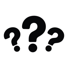 Group of Question Mark Symbols Silhouette Vector Art Collection