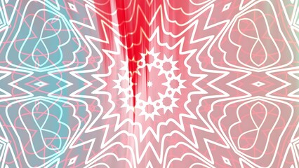 Ombre 1950s Kitchen Abstract kaleidoscope pattern with geometric shapes and vibrant colors creating a mesmerizing background