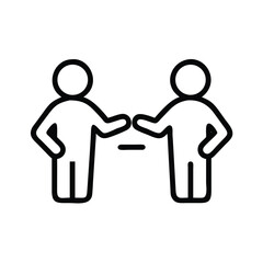 Outline icon representing empathy and connection between people