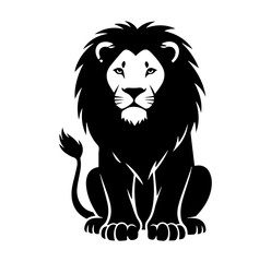 Royal Black Lion Silhouette Vector | Bold King of Jungle Art