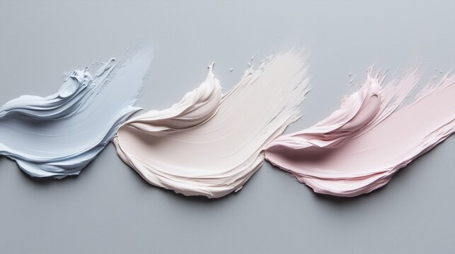 Colorful paint strokes on a smooth surface showcasing artistic blending techniques in a minimalist setting